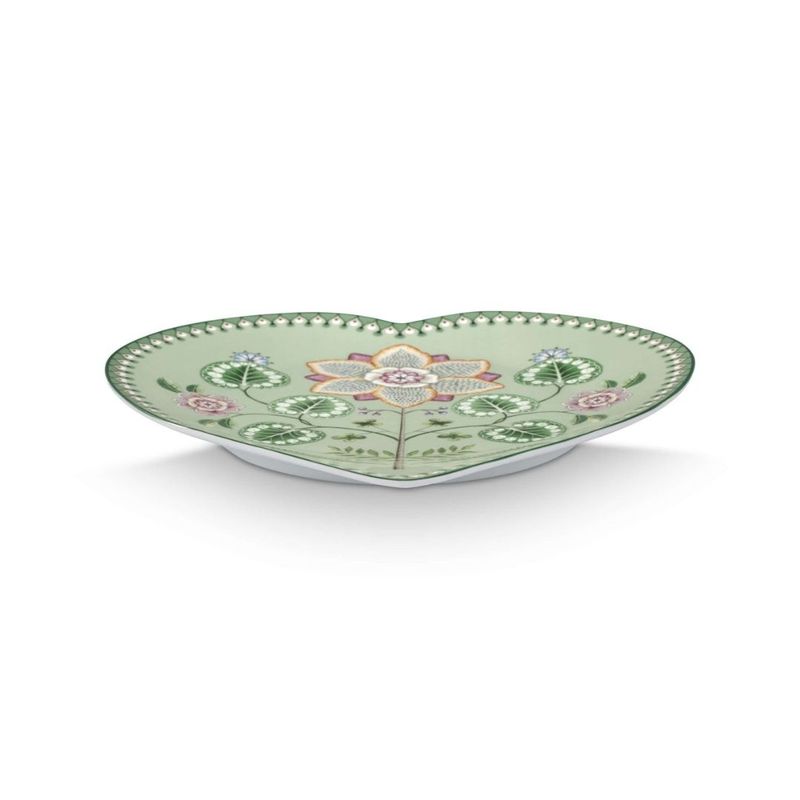 Casa si Gradina - Bucatarie si vesela - Vesela si tacamuri - Farfurii si boluri - Set 2 farfurii, forma de inima, Pip Studio, Light Green, 21.5 cm, colectia Lily & Lotus - Infinity.ro