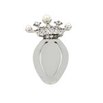 Carti si Birotica - Carti - Accesorii pentru cititori - Semn de Carte Metalic Coroana cu Perle si Cristale, 9.5 x 3.5 cm, Argintiu, in Cutie Cadou cu Hartie Tissue, AZAY - Infinity.ro