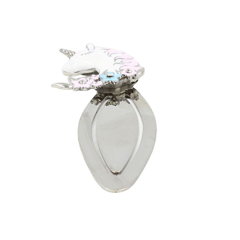 Carti si Birotica - Carti - Accesorii pentru cititori - Semn de Carte Metalic Unicorn cu Cristale, 10.5 x 3 cm, Argintiu cu Detalii Roz, Cadou pentru Fete si Femei, AZAY - Infinity.ro