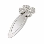 Carti si Birotica - Carti - Accesorii pentru cititori - Semn de Carte Metalic Floare cu Cristale Stralucitoare, 9.5 x 4 cm, Argintiu, Cadou Elegant pentru Femei, AZAY - Infinity.ro