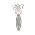 Carti si Birotica - Carti - Accesorii pentru cititori - Semn de Carte Metalic Ingeras cu Perla si Cristale, 12 x 5 cm, Argintiu, Cadou Elegant pentru Femei, AZAY - Infinity.ro