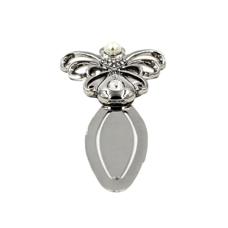 Carti si Birotica - Carti - Accesorii pentru cititori - Semn de Carte Metalic Ingeras cu Perla si Cristale, 12 x 5 cm, Argintiu, Cadou Elegant pentru Femei, AZAY - Infinity.ro