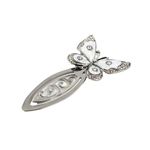 Carti si Birotica - Carti - Accesorii pentru cititori - Semn de Carte Metalic Elegant Fluture cu Cristale, 10.5 x 5.5 cm, Argintiu, Cadou Premium pentru Femei, AZAY - Infinity.ro