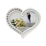 Market - Cadouri - Rame si albume foto - Rama Foto AZAY Tip Inima cu Cristale, 10x8 cm, Decor Romantic, Cadou Cuplu, Nunta, Aniversare, Cutie Cadou Inclusa - Infinity.ro