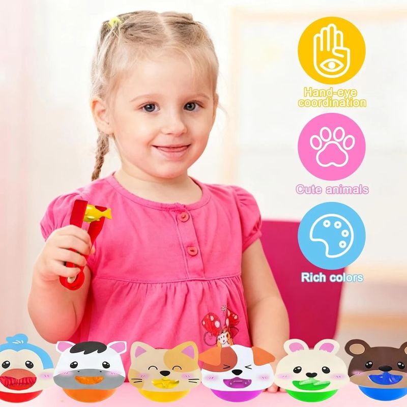 Jucarii, Copii si Bebe - Jucarii si jocuri - Jucarii & jocuri educative - Jocuri si jucarii educative - Joc Educativ Montessori Sortare&Asociere "Pair&Play", Hraneste Animalele, Invata Culorile/Formele, Motricitate Fina, 3y+ - Infinity.ro