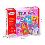 Jucarii, Copii si Bebe - Jucarii si jocuri - Jucarii & jocuri educative - Seturi de artizanat - Set Creativ DIY de Pictat Magneti de Frigider "Tile Art", 10 Placute Ceramice, Kit Complet cu Pensula si Vopsele, +5y - Infinity.ro