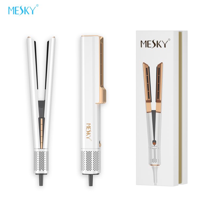 Ingrijire personala si Cosmetice - Aparate & accesorii ingrijire personala - Hair styling - Placi de indreptat parul - MESKY AirStyler Intinzator de par cu Aer si Placi Speciale, 80-140°C, functie de Uscator de Par, Alb - Infinity.ro