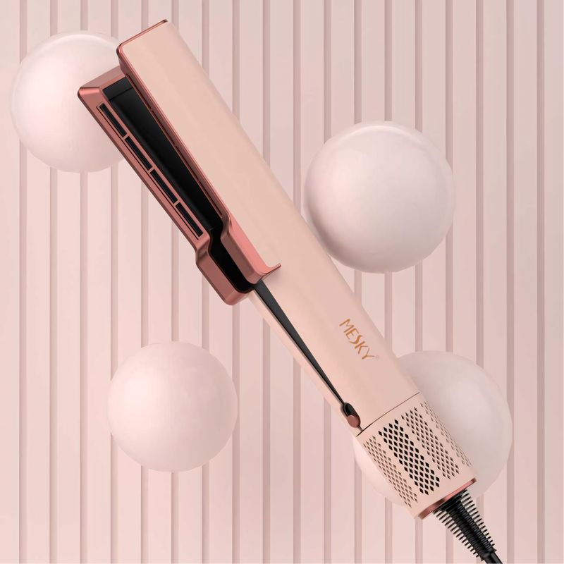 Ingrijire personala si Cosmetice - Aparate & accesorii ingrijire personala - Hair styling - Placi de indreptat parul - MESKY AirStyler Intinzator de par cu Aer si Placi Speciale, 80-140°C, functie de Uscator de Par, Roz - Infinity.ro