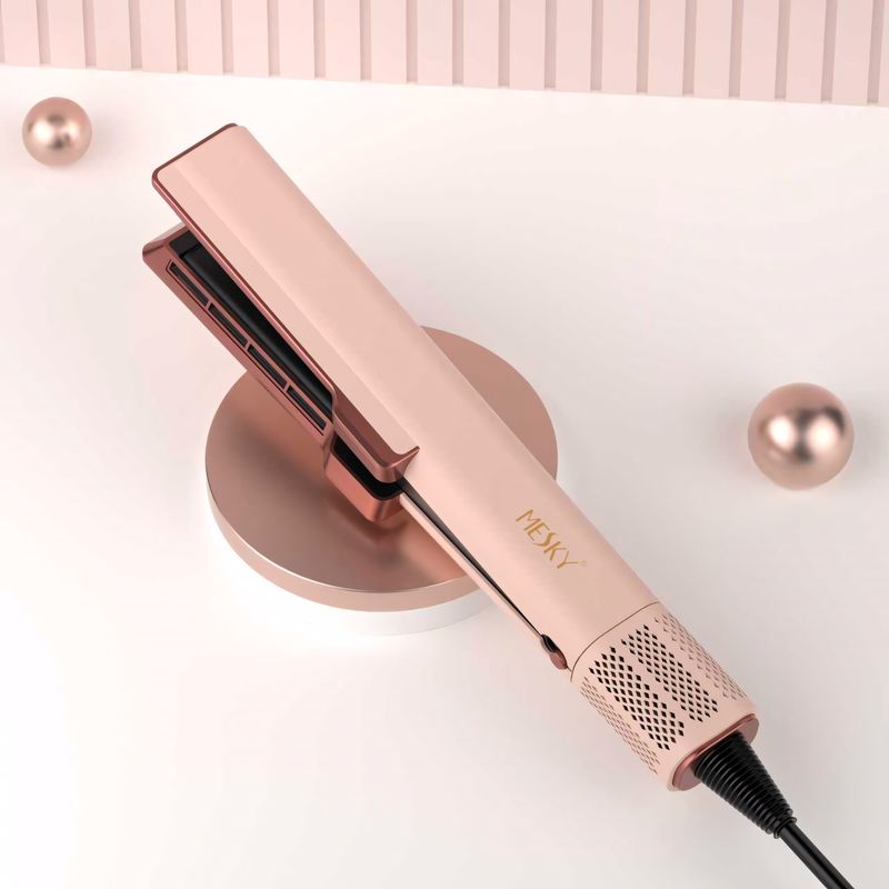 Ingrijire personala si Cosmetice - Aparate & accesorii ingrijire personala - Hair styling - Placi de indreptat parul - MESKY AirStyler Intinzator de par cu Aer si Placi Speciale, 80-140°C, functie de Uscator de Par, Roz - Infinity.ro