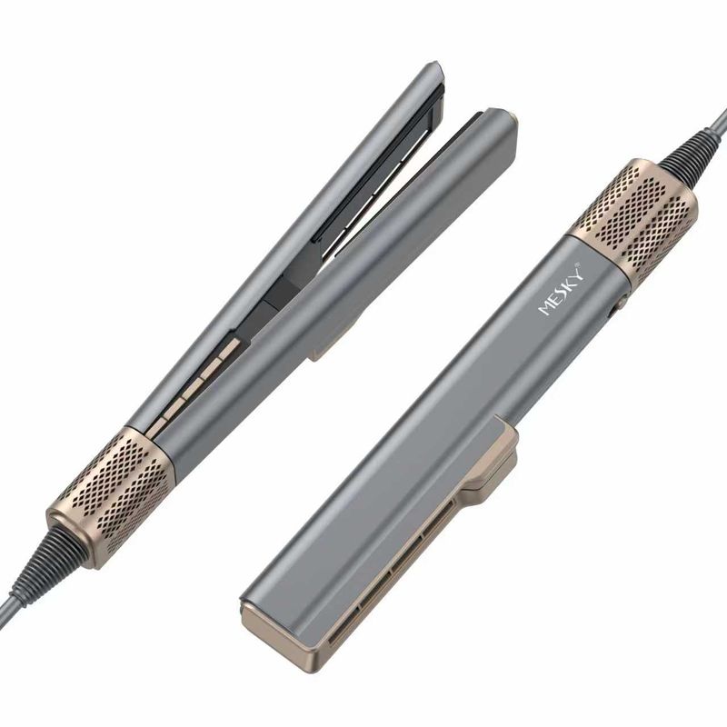 Ingrijire personala si Cosmetice - Aparate & accesorii ingrijire personala - Hair styling - Placi de indreptat parul - MESKY AirStyler Intinzator de par cu Aer si Placi Speciale, 80-140°C, functie de Uscator de Par, Gri - Infinity.ro