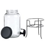 Casa si Gradina - Mobilier - Organizare si depozitare - Dozatoare/dispensere de apa - Dozator de bauturi cu robinet si suport, negru, 3,2 L - Infinity.ro