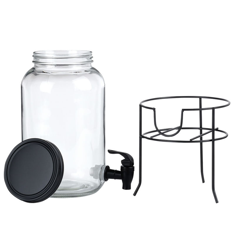 Casa si Gradina - Mobilier - Organizare si depozitare - Dozatoare/dispensere de apa - Dozator de bauturi cu robinet si suport, negru, 3,2 L - Infinity.ro