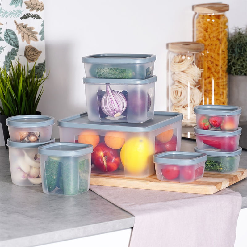 Casa si Gradina - Bucatarie si vesela - Organizare si depozitare bucatarie - Cutii alimentare - Set recipiente pentru alimente cu capac, 10 piese - Infinity.ro