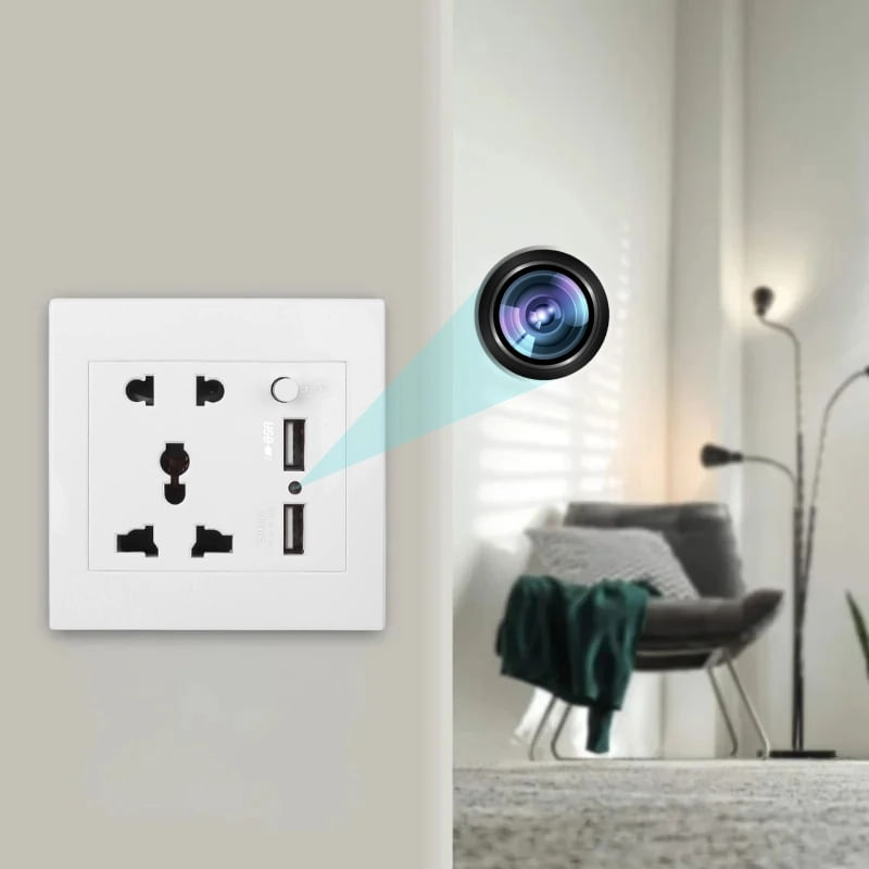 Laptop, Telefoane si Tablete - Wearables si gadgeturi - Gadgeturi - Dispozitive spionaj - Camera Spion in Priza Universala de perete iUni PR2, Wi-Fi, 64GB, Full HD, 2 porturi USB-A - Infinity.ro