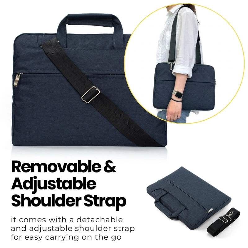 Laptop, Telefoane si Tablete - Laptopuri si accesorii - Accesorii Laptop - Genti laptop - Geanta Laptop 13"-14" iUni, Curea de umar reglabila si detasabila, Impermeabila, Anti-zgarieturi, Anti-socuri, Bleumarin - Infinity.ro