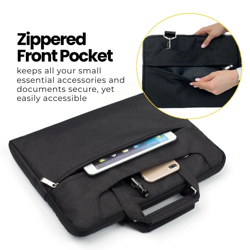 Laptop, Telefoane si Tablete - Laptopuri si accesorii - Accesorii Laptop - Genti laptop - Geanta Laptop 13"-14" iUni, Curea de umar reglabila si detasabila, Impermeabila, Anti-zgarieturi, Anti-socuri, Negru - Infinity.ro