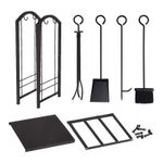 Casa si Gradina - Gradina si terasa - Mobilier exterior - Dulapuri si lazi depozitare exterior - Suport metalic si unelte pentru lemne de foc semineu, 73x40x30 cm, JollyMag, SND05 - Infinity.ro