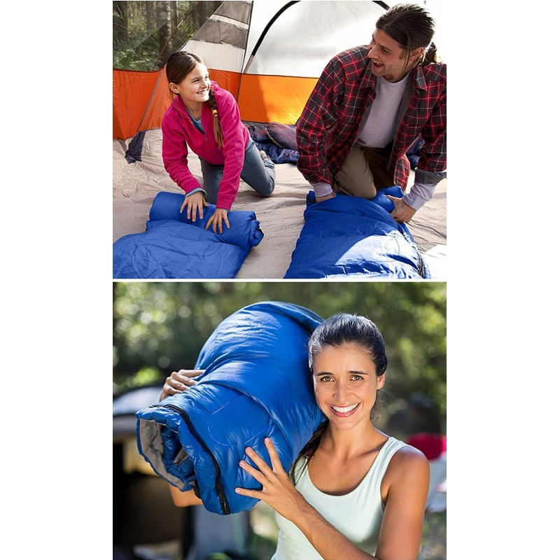 Sport si Outdoor - Camping - Saci de dormit - Sacul de dormit 2 in 1, albastru, protectie termica camping, 210 x 75 cm,  JollyMag, SWR01N - Infinity.ro