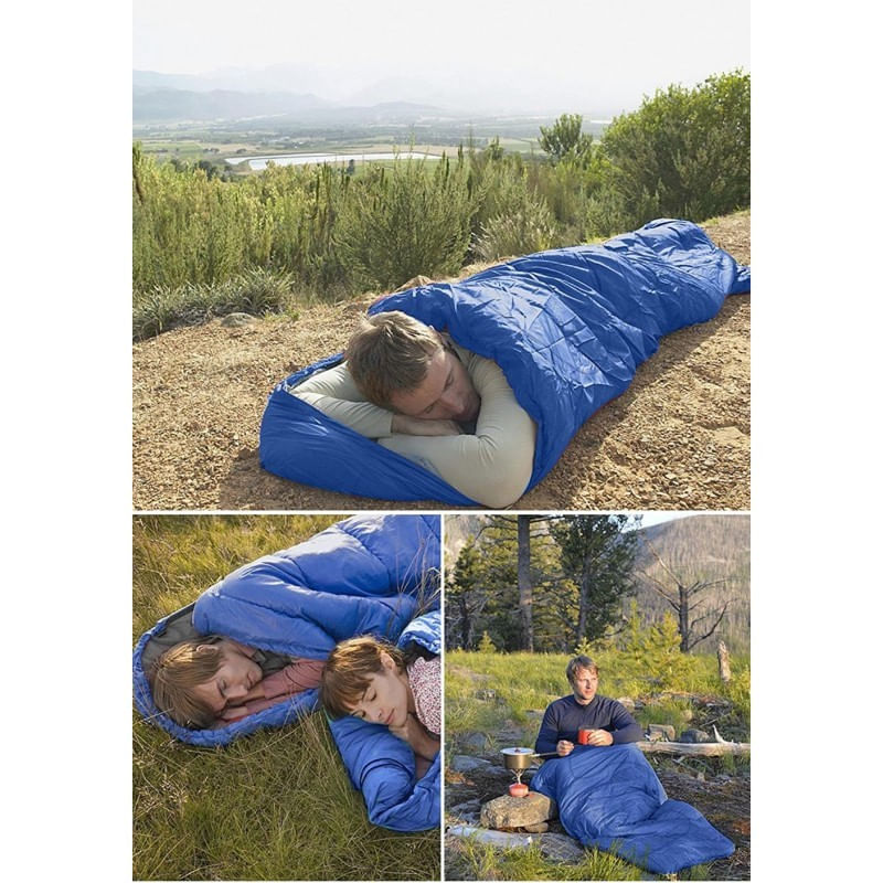 Sport si Outdoor - Camping - Saci de dormit - Sacul de dormit 2 in 1, albastru, protectie termica camping, 210 x 75 cm,  JollyMag, SWR01N - Infinity.ro