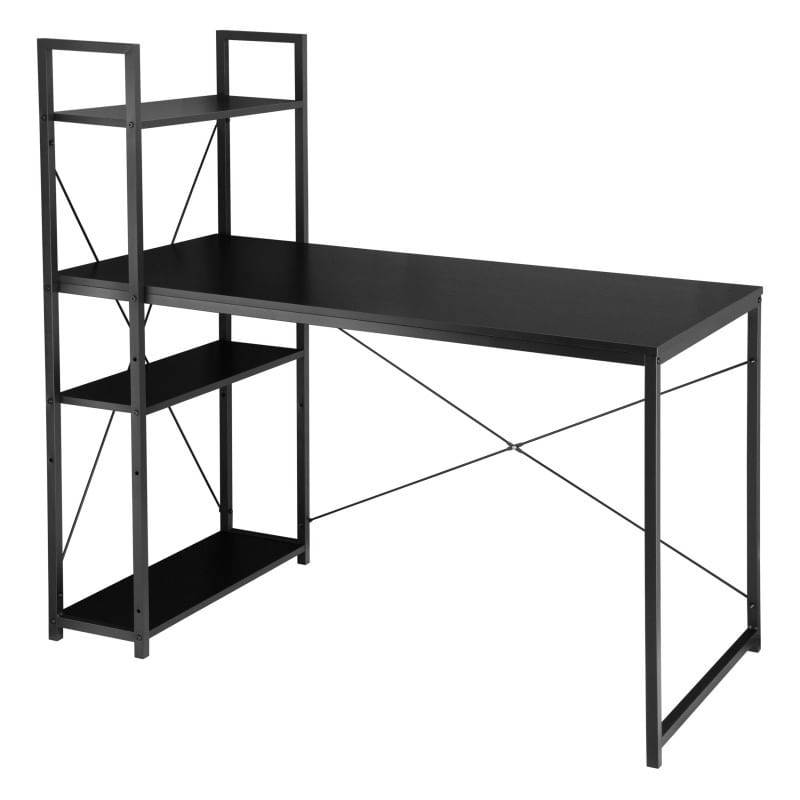 Casa si Gradina - Mobilier - Mese si birouri - Mese bucatarie si dining - Masa de birou cu raft lateral negru, 120x60 cm, JollyMag, STL24CZ - Infinity.ro