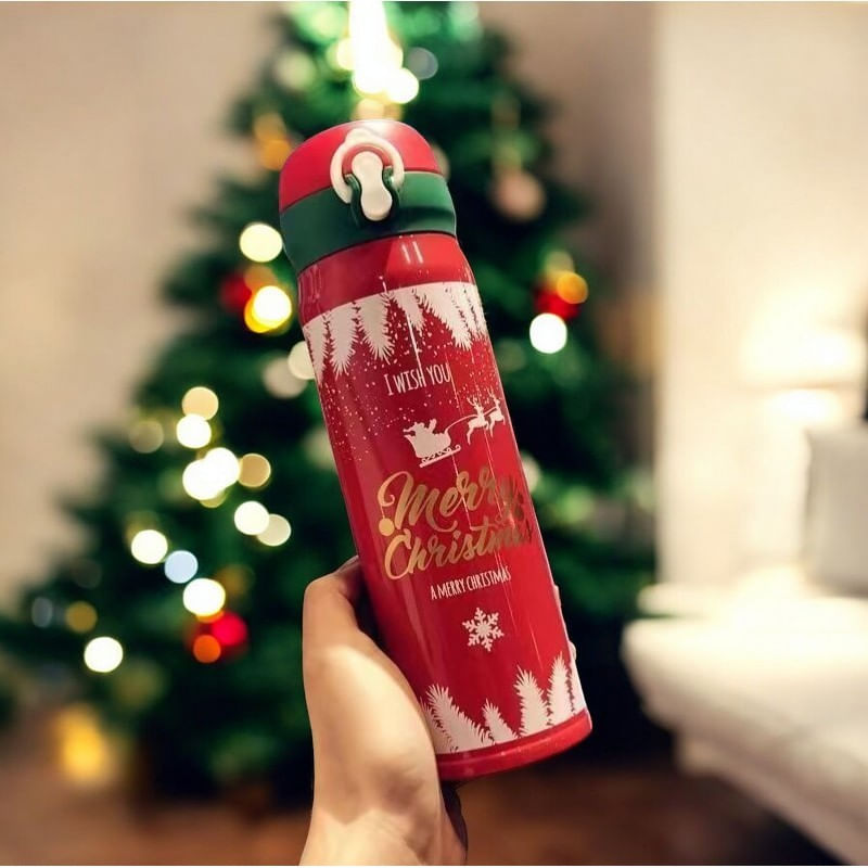 Casa si Gradina - Bucatarie si vesela - Accesorii bar - Termosuri si Cani termos - Cana termos 500 ml, model modern de Craciun, Merry Christmas, JollyMag, BD39CZE - Infinity.ro