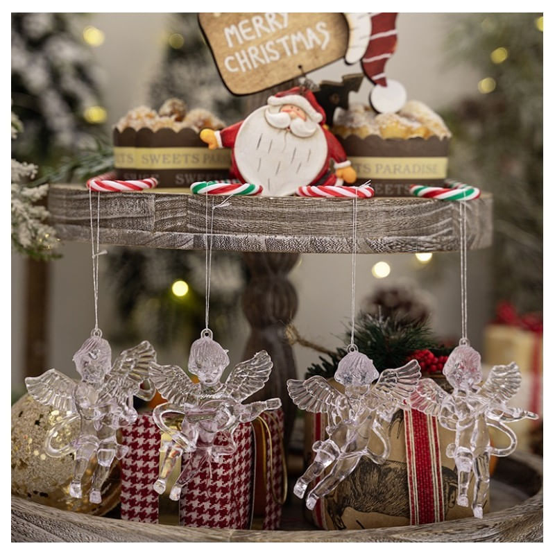 Casa si Gradina - Decoratiuni - Decoratiuni de sezon - Set 4 figurine de Craciun, ingerasi pentru brad,  9x7 cm, JollyMag, KSN165 - Infinity.ro