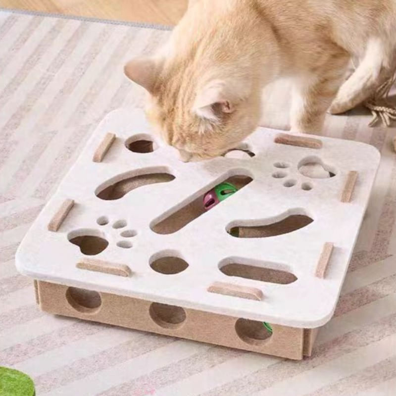 Petshop - Accesorii petshop - Jucarii animale - Jucarii interactive animale - Jucarie interactiva pentru pisici, labirint cu mingi cu clopotei, JollyMag, KOT28, 30x30x7.5 cm - Infinity.ro