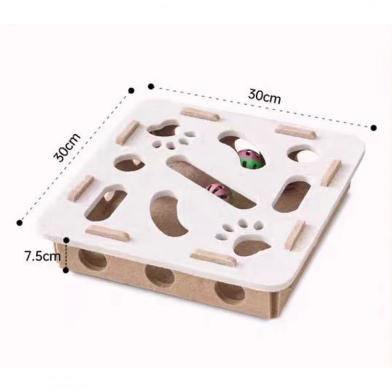 Petshop - Accesorii petshop - Jucarii animale - Jucarii interactive animale - Jucarie interactiva pentru pisici, labirint cu mingi cu clopotei, JollyMag, KOT28, 30x30x7.5 cm - Infinity.ro