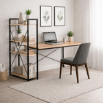 Casa si Gradina - Mobilier - Mese si birouri - Birouri - Masa de birou cu raft lateral maro, 120x60 cm, JollyMag, STL24JBR - Infinity.ro