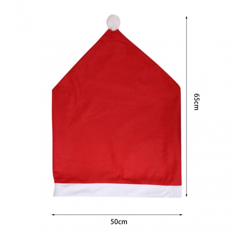Casa si Gradina - Textile si covoare - Huse pentru mobilier - Husa de scaun pentru Craciun, decoratiune in forma de caciula de mos, 65x50 cm,  JollyMag, KSN69 - Infinity.ro