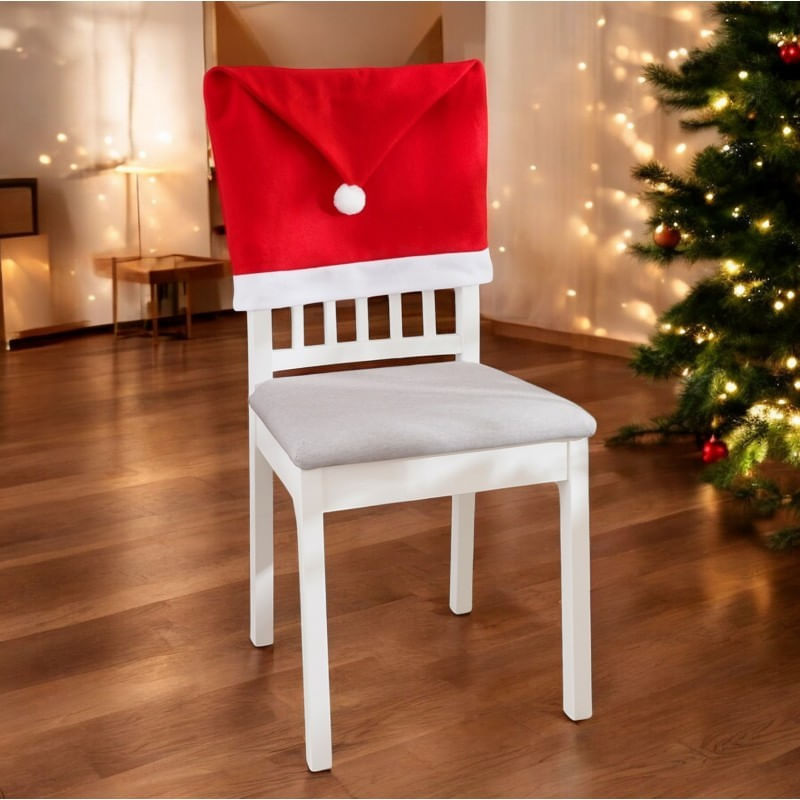 Casa si Gradina - Textile si covoare - Huse pentru mobilier - Husa de scaun pentru Craciun, decoratiune in forma de caciula de mos, 65x50 cm,  JollyMag, KSN69 - Infinity.ro