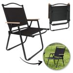 Sport si Outdoor - Camping - Mobilier pentru camping - Scaune camping - Scaun pliabil negru, pentru gradina, camping si pescuit, JollyMag, KRT09CZ, 76x45x50 cm - Infinity.ro