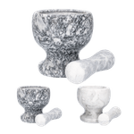 Casa si Gradina - Bucatarie si vesela - Ustensile bucatarie - Prese si storcatoare manuale - Set mojar cu pistil, marmura, gri-alb, 12,5x12,5 cm, JollyMag, WUI9816 - Infinity.ro