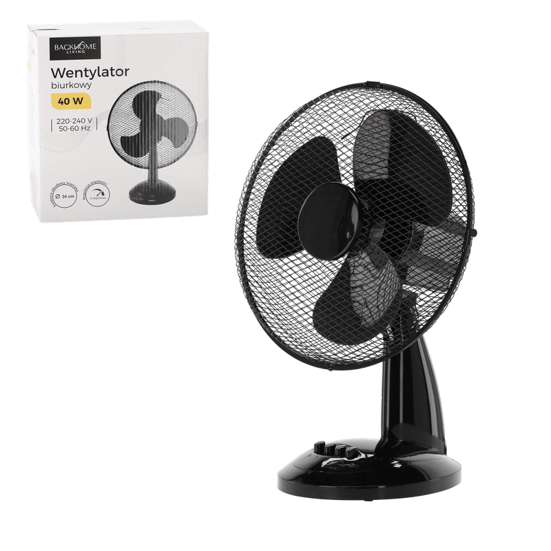 Electronice si Electrocasnice - Climatizare si sisteme de incalzire - Aparate racire aer - Ventilatoare - Ventilator de birou, negru, 34 cm, 3 viteze, 40W, JollyMag, FAN9042 - Infinity.ro