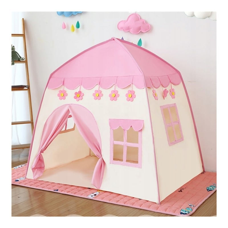 Jucarii, Copii si Bebe - Jucarii si jocuri - Jucarii de exterior - Casute si corturi copii - Cort de joaca pentru copii, model roz pentru fetite, 130x130x100 cm,  JollyMag, BAL11 - Infinity.ro