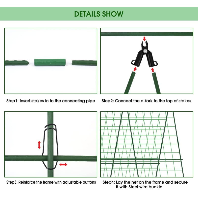 Casa si Gradina - Gradinarit si plante - Plante si ghivece - Plante in ghiveci - Spalier pliabil tip A pentru gradina, suport plante si legume cataratoare pe sfoara, JollyMag, OA03 - Infinity.ro