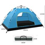 Sport si Outdoor - Camping - Corturi camping - Cort albastru cu sistem pliabil pentru 2-3 persoane, de camping sau plaja, impermeabil, 200x140x115cm, JollyMag, BAL12N - Infinity.ro