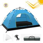 Sport si Outdoor - Camping - Corturi camping - Cort albastru cu sistem pliabil pentru 2-3 persoane, de camping sau plaja, impermeabil, 200x140x115cm, JollyMag, BAL12N - Infinity.ro