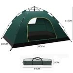 Sport si Outdoor - Camping - Corturi camping - Cort verde cu sistem pliabil pentru 2-3 persoane, de camping sau plaja, impermeabil, 200x140x115cm, JollyMag, BAL12ZIE - Infinity.ro