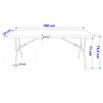Sport si Outdoor - Camping - Mobilier pentru camping - Mese camping - Masa pliabila maro, pentru gradina, camping sau pescuit, tip valiza, JollyMag, SC02BR, 70x180 cm - Infinity.ro