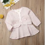 Fashion, accesorii si bijuterii - Copii - Imbracaminte copii - Rochii copii - Set sacou cu rochita drool (marime: 130, culoare: alb cu negru) - Infinity.ro