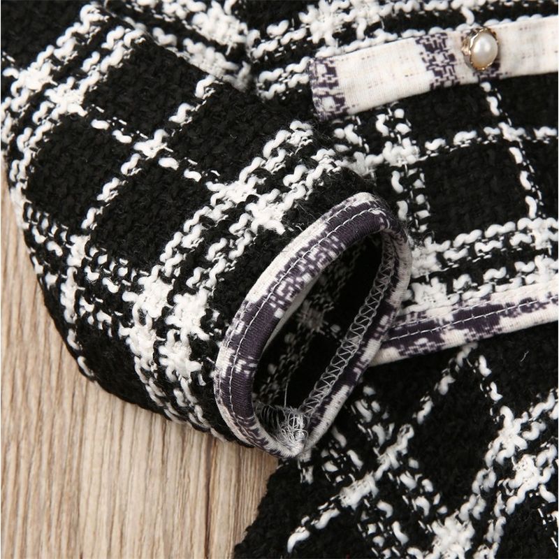 Fashion, accesorii si bijuterii - Copii - Imbracaminte copii - Rochii copii - Set sacou cu rochita drool (marime: 130, culoare: alb cu negru) - Infinity.ro