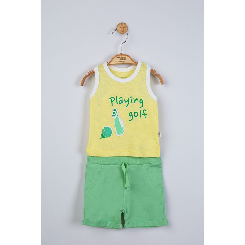 Fashion, accesorii si bijuterii - Copii - Imbracaminte copii - Treninguri si compleuri copii - Compleu 2 piese playing golf pentru baietei, tongs baby (culoare: gri, marime: 24-36 luni) - Infinity.ro