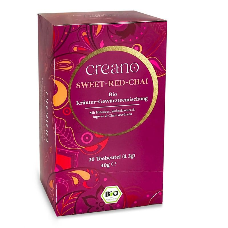 Market - Cafea si ceaiuri - Ceaiuri - Ceai Bio Creano Chai Rosu Dulce, 20 plicuri, hibiscus si condimente, gust fructat-picant - Infinity.ro