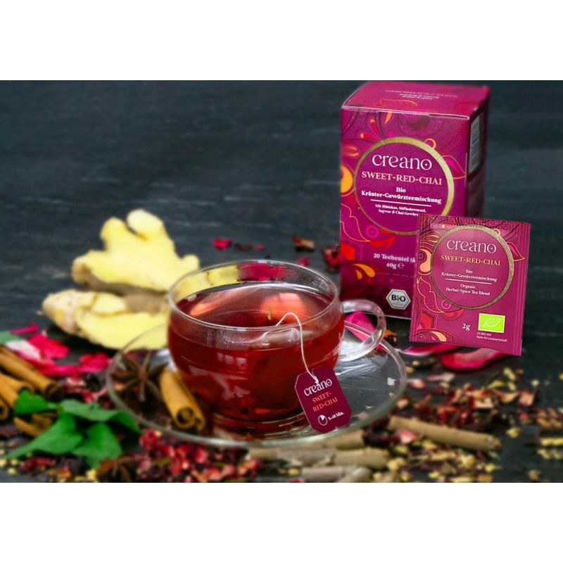 Market - Cafea si ceaiuri - Ceaiuri - Ceai Bio Creano Chai Rosu Dulce, 20 plicuri, hibiscus si condimente, gust fructat-picant - Infinity.ro