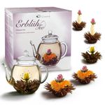 Market - Cafea si ceaiuri - Ceaiuri - Set cadou Creano ErbluhTee Mix, ceainic din sticla 500 ml si 6 bile ceai infloritor negru, 3 varietati - Infinity.ro