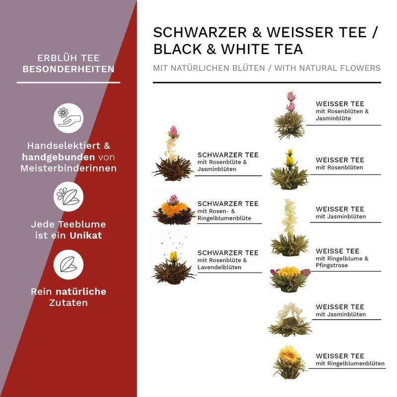 Market - Cafea si ceaiuri - Ceaiuri - Set cadou Creano ErbluhTee in cutie de lemn cu inchidere magnetica, 12 bile ceai infloritor, 9 varietati - Infinity.ro