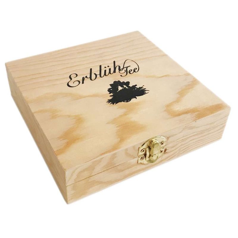 Market - Cafea si ceaiuri - Ceaiuri - Set cadou Creano ErbluhTee in cutie de lemn cu inchidere magnetica, 12 bile ceai infloritor, 9 varietati - Infinity.ro