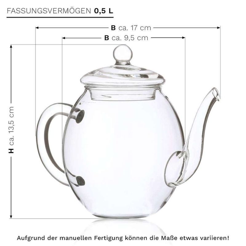 Market - Cafea si ceaiuri - Ceaiuri - Set cadou Creano ErbluhTee Mix, ceainic din sticla 500 ml si 6 bile ceai infloritor negru, 3 varietati - Infinity.ro