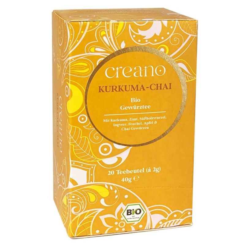 Market - Cafea si ceaiuri - Ceaiuri - Ceai Bio Creano Chai cu Curcuma, 20 plicuri, ceai condimentat, gust cald si aromat - Infinity.ro